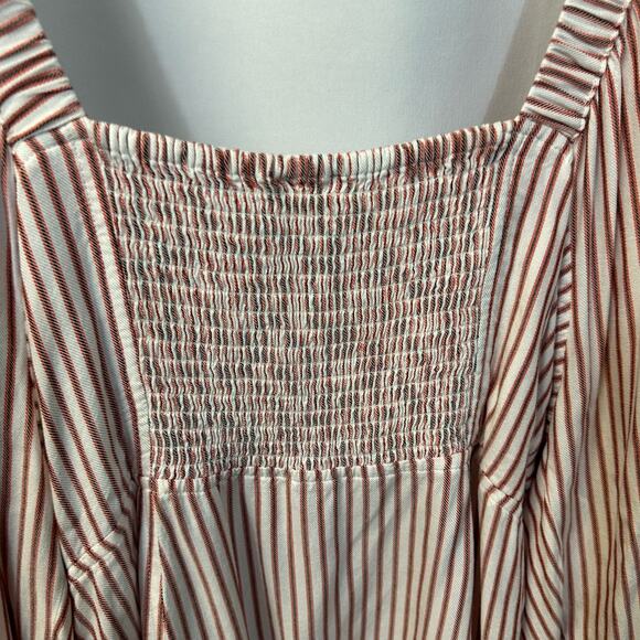 Cabi Carnival Top Puff Sleeve Smocked Back Long Sleeve Striped #5890 Medium - Picture 7 of 8